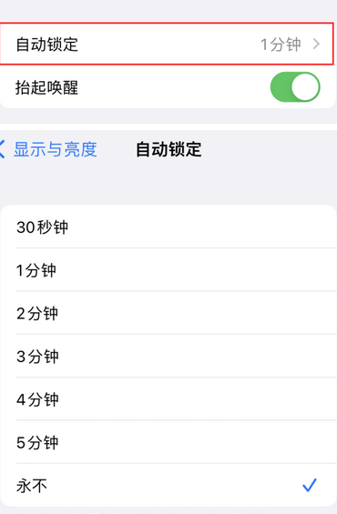 荷塘苹果换屏维修分享无法调整iPhone自动锁屏的时间怎么办